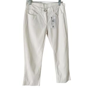 NWD Iceberg White Fretty Denim Cropped Jeans Made In Italy Euro 42 US 26
